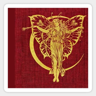 Golden Fairy Queen - A fragment of a victorian book cover Magnet